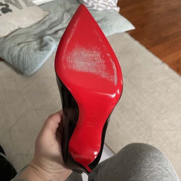 Christian Louboutin Pigalle Follies 100 Black Patent Pumps - Picture 9 of 10